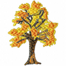 Flowers And Tree Embroidery Design 4